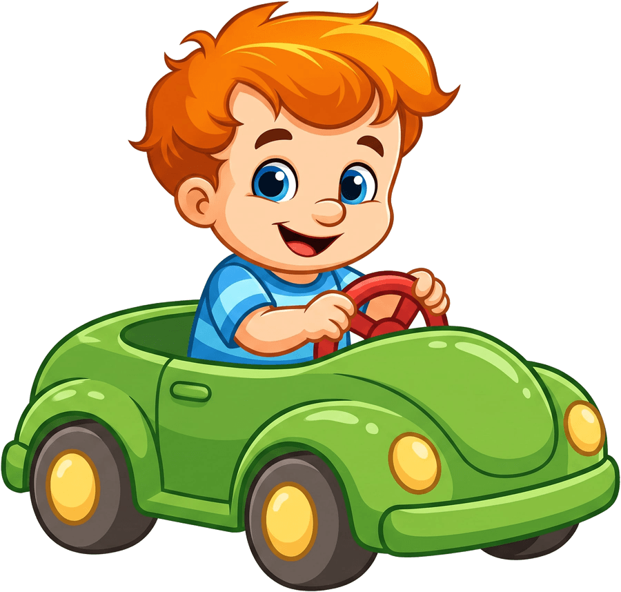 Junior w zielonym autku zaprasza do zabawy